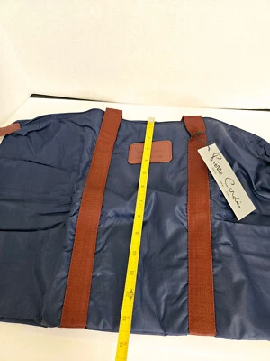 Vtg Pierre Cardin Blue with Maroon Nylon Foldable Travel Gym Bag New Old Stock - Image 1 of 4