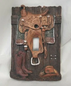 Cowboy Western SINGLE TOGGLE 3D Lichtschalter Platte Resin 1998 Figi Workshop  - Bild 1 von 12