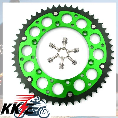 Piñón trasero híbrido verde KKE 51T AJUSTE KAWASAKI KX250F KX450F 2006-2021 KLX450R Foto 1 de 4