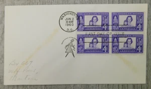 First Day Of Issue The American Woman WA DC 1960 Vintage Stamp Envelope Cover - Picture 1 of 4