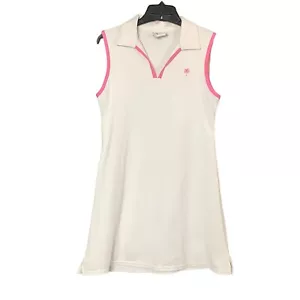 Pequeño Vestido Informal Atlético Lilly Pulitzer Blanco Rosa Borde Vintage Tenis Golf - Imagen 1 de 11