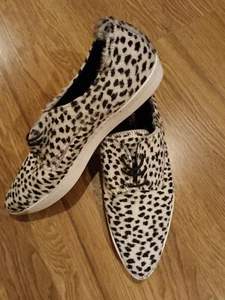 DUNE LONDON UK 3 ANIMAL PRINT FLAT LACE UP SHOES - Picture 1 of 7