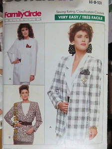 VINTAGE 80's BUTTERICK MISSES JACKET PATTERN - FAMILY CIRCLE COLL - 6084 - 6-10 - Picture 1 of 2