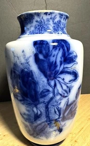 Antique English Forester & Sons Imperial Blue Vase Flowers Gold Accents Rare - Bild 1 von 16