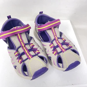 Merrell Hydro Hiker Sandals Baby Size 9 Gray Purple Waterproof Sandal Hook Loop - Picture 1 of 9