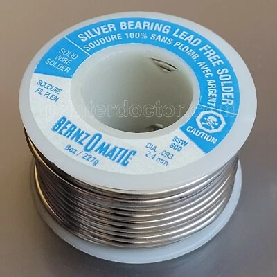 BernzOmatic solid Lead Free Silver bearing plumbing solder 8oz spool SSW800 .093