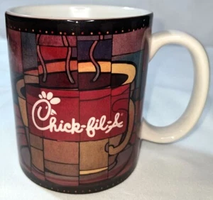 Taza de café de cerámica Chick-fil-A CFA 2005 vitral como obra de arte - Imagen 1 de 5