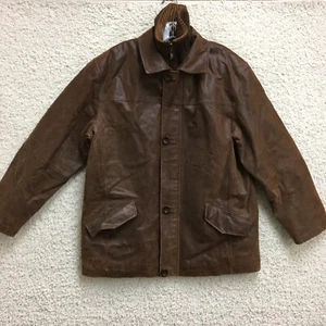 Chaqueta Giovanni Verucci Mediana Adulto Cuero Marrón Cremallera Completa Italia Caza Para Hombres - Imagen 1 de 15