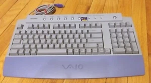 SONY VAIO PCVA-KB1P/UB PS/2 WIRED KEYBOARD GRAY + ARM REST - WONDERFUL CONDITION - Picture 1 of 6