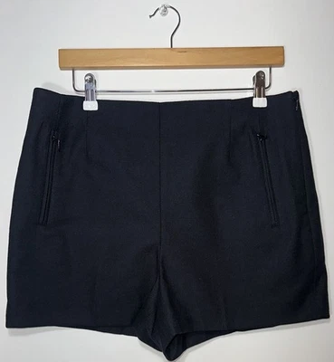 Pantalones cortos de tiro alto texturizados negros talla 12 Club Monaco para mujer nuevos con etiquetas Foto 1 de 4