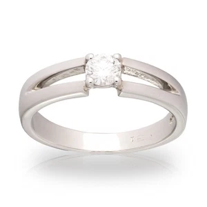 Platinum Split-Shoulder 0.31ct Diamond Solitaire Ring - Picture 1 of 5