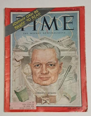 1956 TIME MAGAZINE White House Chief of Staff Sherman Adams ECAC Bill Russell - Image 1 of 4