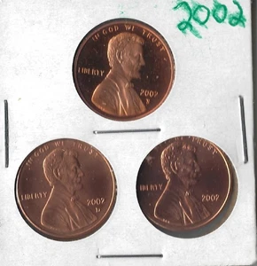Münze USA Lincoln Cent 2002 P D S, aus Münz- und Proof-Sets - Bild 1 von 2