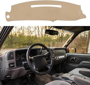 Dash Cover Custom Fit for 1997-2000 Chevy 1997-1999 &amp; GMC, Beige  - Picture 1 of 5