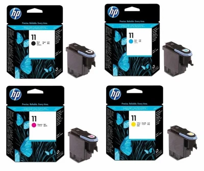 Genuine HP 11 Black Cyan Magenta Yellow Printheads lot - FREE DELIVERY! - Image 1 of 4