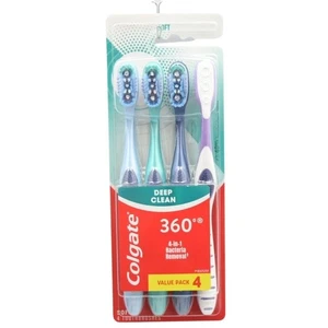 Colgate 360 Deep Clean Soft Toothbrush 4-Pack - Picture 1 of 9