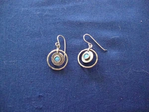 Shablool Didae Sterling 925 Silver Fire Opal Dangle Earrings - Picture 1 of 2