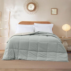 Down Alternative Reversible Comforter Sage Green/Cream Queen - Picture 1 of 8