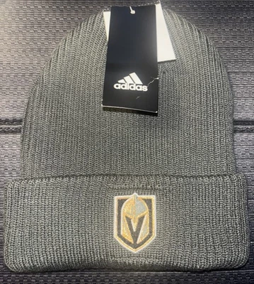 Adidas Las Vegas Golden Knights Beanie Winter Hat Cuffed NHL Gray 2016 NWT! - Image 1 of 4