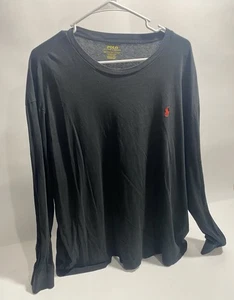 Polo Ralph Lauren Men’s Long Sleeve Shirt Size XXL Black w/ Red Logo - Bild 1 von 4