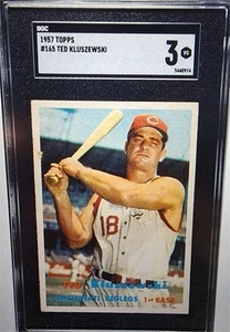1957 Topps #165 Ted Kluszewski Cincinnati Reds Baseball CardSGC 3 - Picture 1 of 1