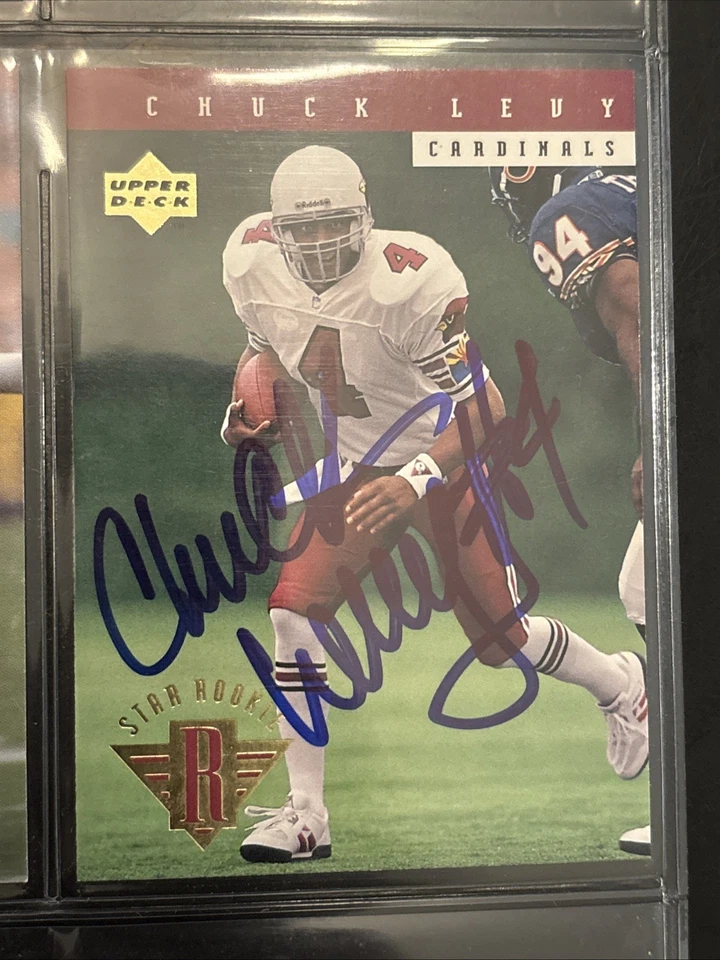 Signed 1994 Upper Deck Football Card #28 Chuck Levy RC Cardinals Auto - Image 1 of 1