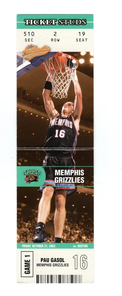 2003-04 Fleer Authentix Ticket Studs #14 Pau Gasol - Image 1 of 1