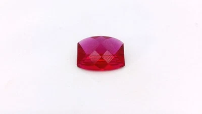 Placa quadriculada curva 3,17 ct pedra preciosa rubi criada em laboratório 10,15 x 8,3 x 4,0 mm - Imagem 1 de 4