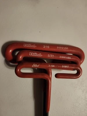 Eklind 3pc Lot Of SAE T-Handle Allen Keys - Image 1 of 2