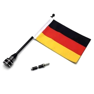 Motorrad Deutschland Flagge Fahne 39cm Fahnenmast Halterung Für Harley schwarz - Bild 1 von 3