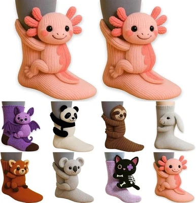 3D-Socken Neuartige Bodensocken Lustige Socken 3D-Strick Weihnachtsgeschenke - Bild 1 von 4