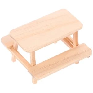 Miniature Furniture Model House Decor Size Picnic Table for Models - Foto 1 di 12