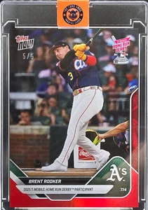 2025 Home Run Derby Topps Now Brent Rooker Athletics Red #5/5 RARE - Bild 1 von 1