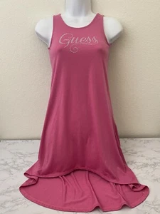 GUESS Girls Graphic T-Shirt Dress S 7-8 Years Pink Jeweled Sleeveless Pullover J - Picture 1 of 5