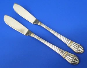 2 - YAMAZAKI CAROUSELLE-GOLD Glossy Stainless Flatware MASTER BUTTER KNIVES - Picture 1 of 4