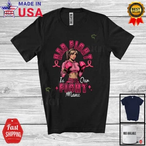 Her Fight-Our Fight; Lovely Breast Cancer Custom Name Women; Warrior T-Shirt - Picture 1 of 7