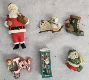 Lotto 6 ornamenti vintage anni 90 Hallmark addobbi albero di Natale senza scatole - Foto 1 di 9