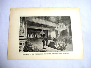 1901 2 Sided Illustrated Page President McKinley Lying in State, The White House - Bild 1 von 2