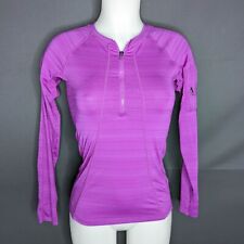 Athleta Womens Athletic Top Shirt XS Pink Purple 1/4 Zip Pullover Running Gym
