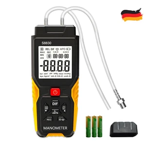 HVAC Manometer Gasdruck Messgerät 30.90kPa mbar/psi Daten-Hold LCD Dual-Port - Bild 1 von 7