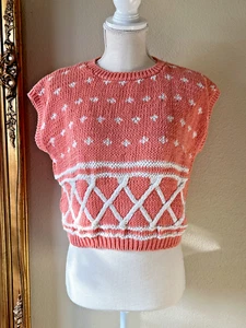 Vintage Victoria Jones Petites ärmelloser Cropped Pullover Y2K Größe Large - Bild 1 von 7
