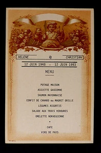 Menu du 12 juin 1993 - Picture 1 of 1