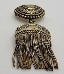 Damen Banner 7 Juwel Schweizer Emaille Kette Quaste Pin Brosche Analoguhr G5 - Bild 1 von 11
