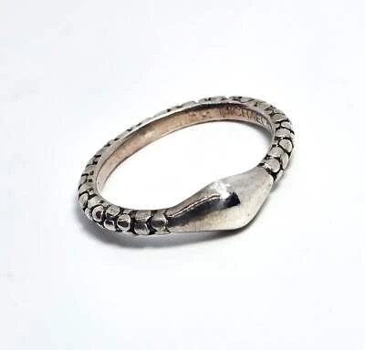 Michael Dawkins Sterling Silver Pebble Stacking Band Ring Size 9 Foto 1 de 4