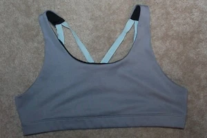 OLD NAVY ACTIVE Girls' 14/16 SPORTS BRA (gray w/ green straps) EUC - Picture 1 of 2