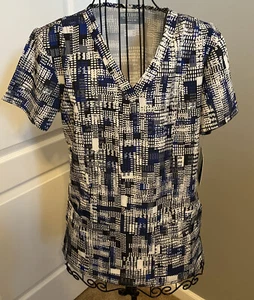 New Activate by Med Couture Ladies Women Scrub Top Extra Small XS Gray Blue - Picture 1 of 7
