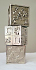 TROIS cubes vintage bloc de construction ABC pièces en métal cochons banques pour enfants