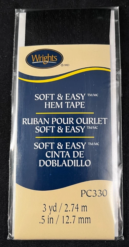 Wrights 117330031 Soft and Easy Hem Tape Black 3yds