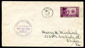 USA: (16060) UFCO PAQUEBOT/ MOBILE, ALABAMA CANCEL/COVER 1936 - Picture 1 of 2