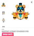 Youtooz * Pin Collection * Matpat X FNAF * Glamrock Freddy Covered Pin * NEW